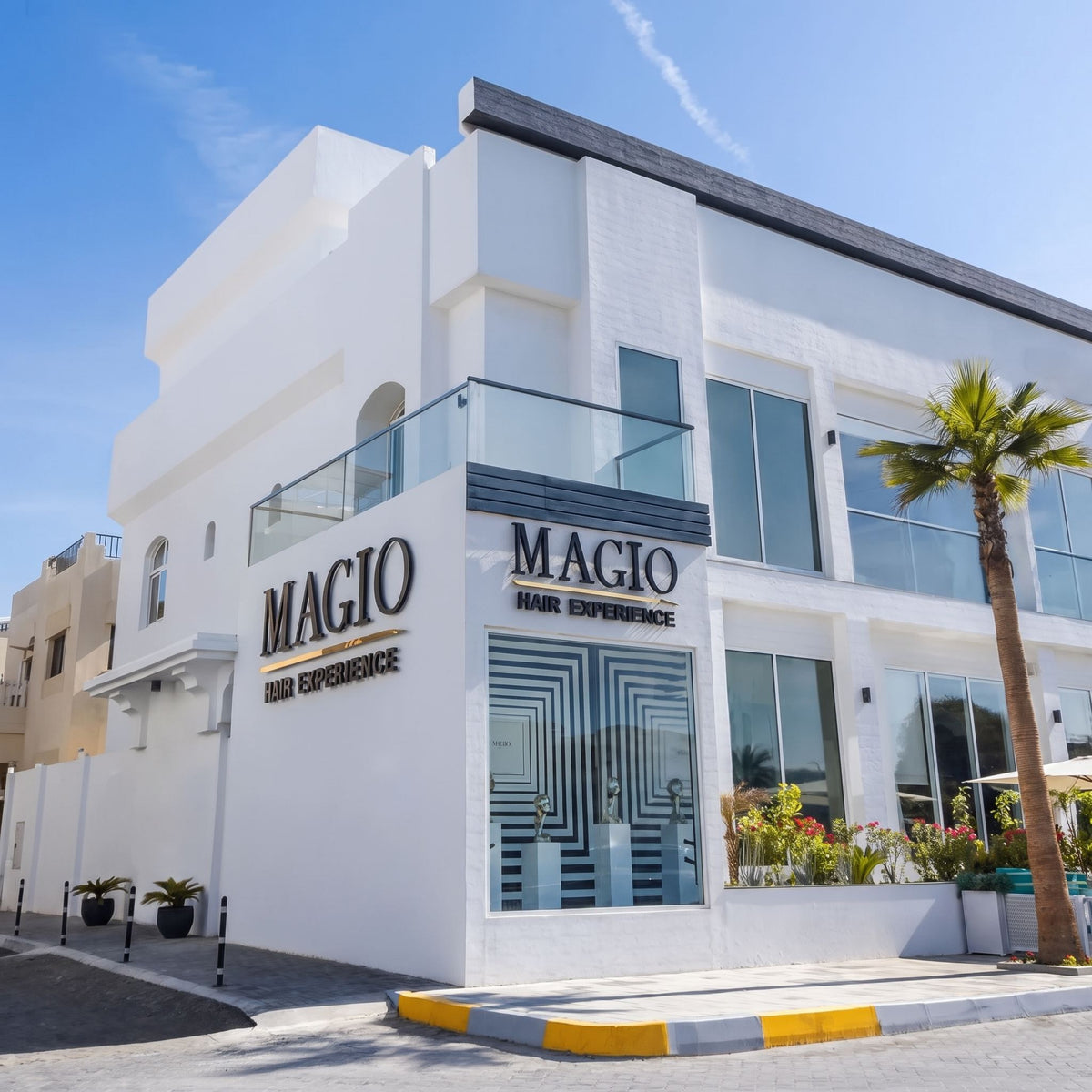 Magio Hair Experience salon facade, Abu Dhabi